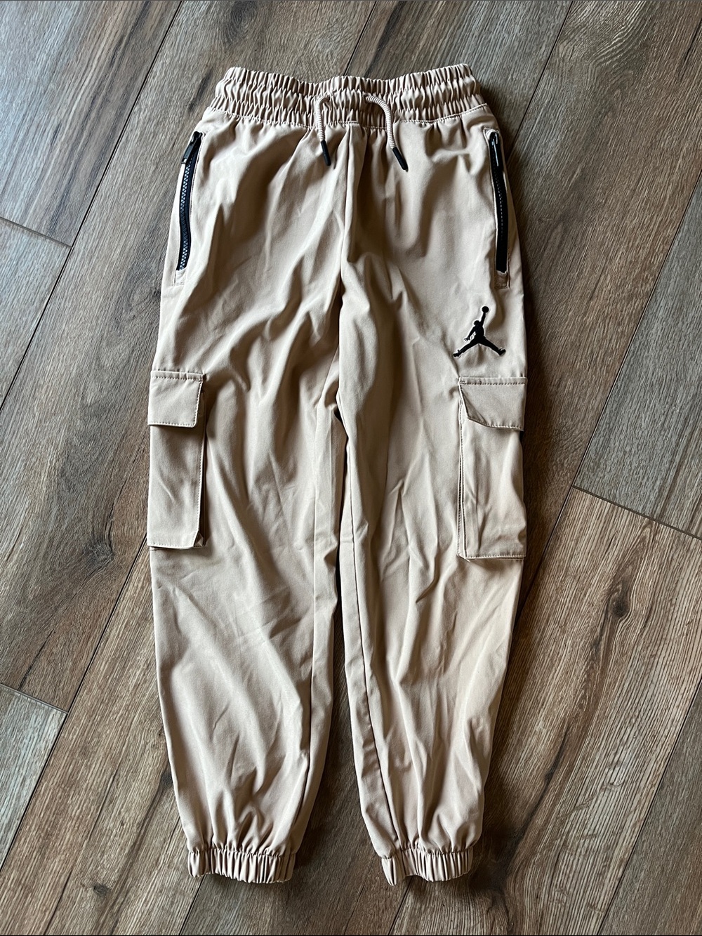 Jordan Beige Cargo Joggers with Black Logo